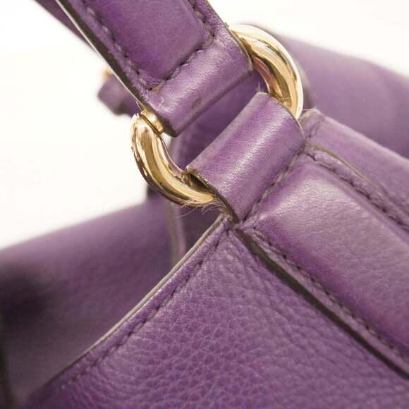 Gucci Soho Handbag 282309 Leather Purple Champagne Women's - Picture 15 of 16